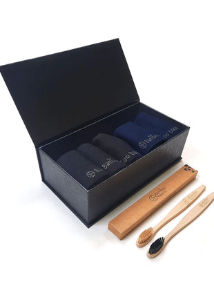 Bamboo Basics sokken 5 paar knitted anklet socks giftbox black / navy unisex BEAU-5GP-003 Bamboo Basics chaussettes 5 paires knitted anklet socks giftbox black / navy unisex