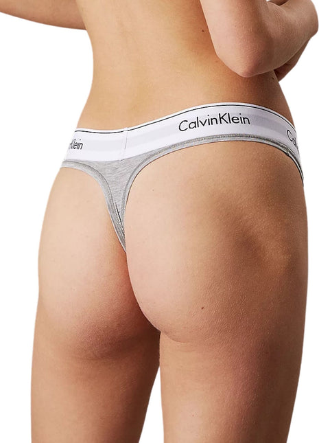 Calvin Klein string icon cotton modal grey heather dames 0000F3786E-020 Calvin Klein string icon cotton modal grey heather femmes