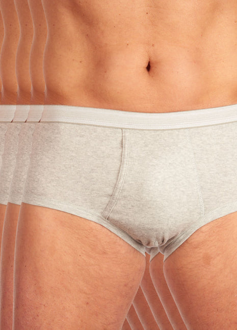 Dulcia slip 6 pack basic cotton 1-1 rib grey heren 695-0992-grey-x6 Dulcia slip lot de 6 basic cotton 1-1 rib grey hommes
