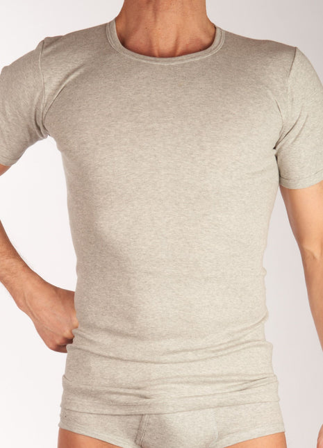 Dulcia t-shirt ronde hals 6 pack basic cotton 1-1 rib grey heren 695-8167-grey-x6 Dulcia t-shirt col rond lot de 6 basic cotton 1-1 rib grey hommes