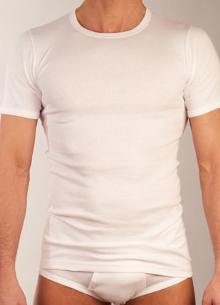 Dulcia t-shirt ronde hals 6 pack basic cotton 1-1 rib white heren 675-8167-white-x6 Dulcia t-shirt col rond lot de 6 basic cotton 1-1 rib white hommes