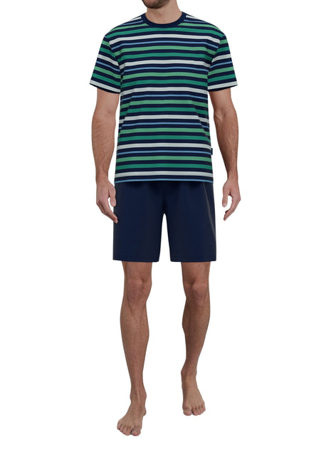 Götzburg pyjama korte broek bray round dark green heren 452300-5667-322 Götzburg pyjama pantalon court bray round dark green hommes