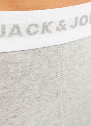 Jack & Jones short 7 pack jacbasic trunks light grey melange / navy blazer / black heren 12165587-4609827 Jack & Jones boxer lot de 7 jacbasic trunks light grey melange / navy blazer / black hommes