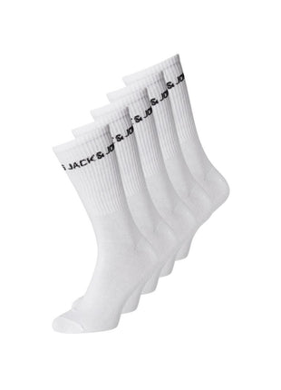 Jack & Jones sokken 5 paar jacbasic logo tennis sock white heren 12179475-3453663 Jack & Jones chaussettes 5 paires jacbasic logo tennis sock white hommes
