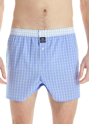 McAlson wijde boxershort checkered baby blue heren M0222 McAlson caleçon checkered baby blue hommes
