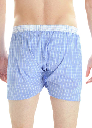 McAlson wijde boxershort checkered baby blue heren M0222 McAlson caleçon checkered baby blue hommes
