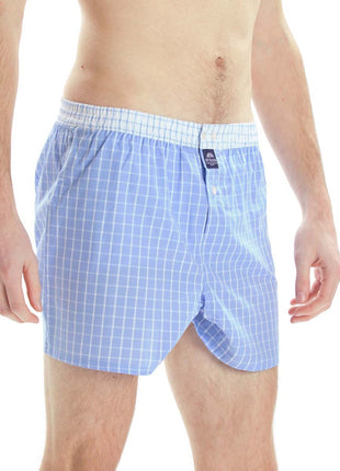 McAlson wijde boxershort checkered baby blue heren M0222 McAlson caleçon checkered baby blue hommes
