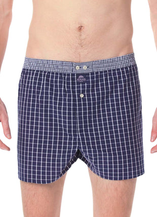 McAlson wijde boxershort checkered navy blue heren M0220 McAlson caleçon checkered navy blue hommes
