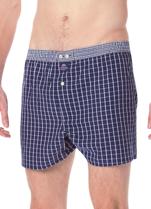 McAlson wijde boxershort checkered navy blue heren M0220 McAlson caleçon checkered navy blue hommes
