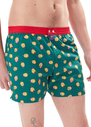McAlson wijde boxershort christmas smiley green heren M4689 McAlson caleçon christmas smiley green hommes
