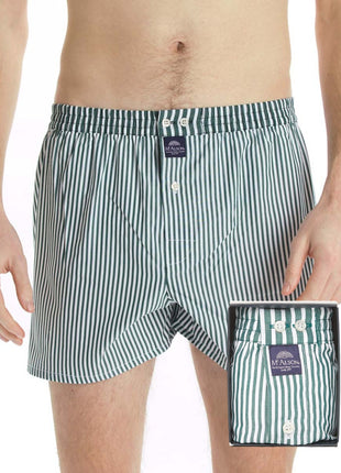McAlson wijde boxershort fine striped green heren M0244 McAlson caleçon fine striped green hommes
