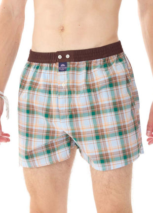 McAlson wijde boxershort gingham brown heren M5067 McAlson caleçon gingham brown hommes
