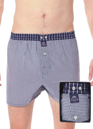 McAlson wijde boxershort gingham navy blue heren M0221 McAlson caleçon gingham navy blue hommes
