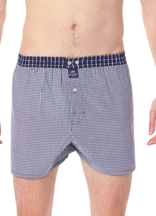 McAlson wijde boxershort gingham navy blue heren M0221 McAlson caleçon gingham navy blue hommes
