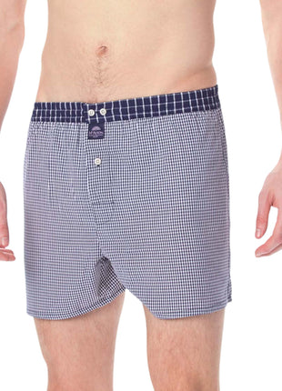 McAlson wijde boxershort gingham navy blue heren M0221 McAlson caleçon gingham navy blue hommes
