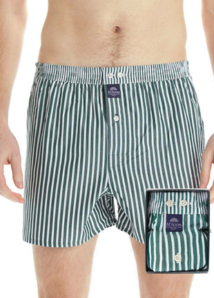 McAlson wijde boxershort striped green heren M0243 McAlson caleçon striped green hommes
