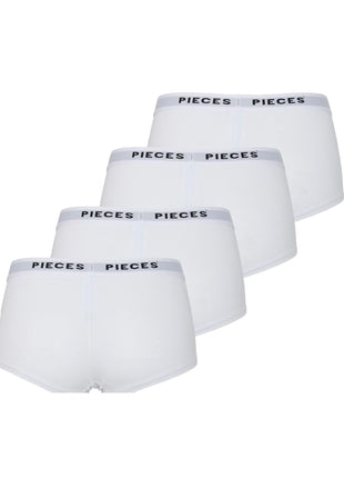 Pieces short 4 pack pclogo lady boxer bright white dames 17106857-3423813 Pieces shorty 4 pack pclogo lady boxer bright white femmes