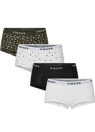 Pieces short 4 pack pclogo lady boxer forest night dames 17156241-4868364 Pieces shorty 4 pack pclogo lady boxer forest night femmes