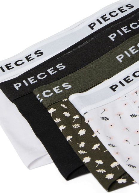 Pieces short 4 pack pclogo lady boxer forest night dames 17156241-4868364 Pieces shorty 4 pack pclogo lady boxer forest night femmes
