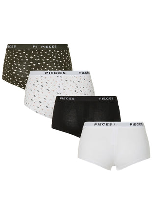 Pieces short 4 pack pclogo lady boxer forest night dames 17156241-4868364 Pieces shorty 4 pack pclogo lady boxer forest night femmes