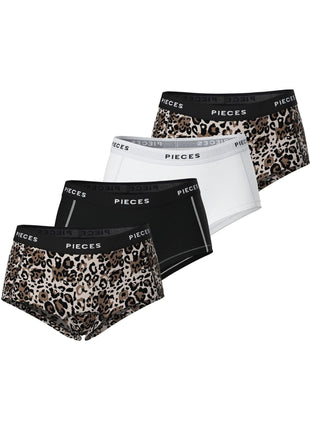 Pieces short 4 pack pclogo lady boxer silver grey dames 17156241-4727500 Pieces shorty 4 pack pclogo lady boxer silver grey femmes