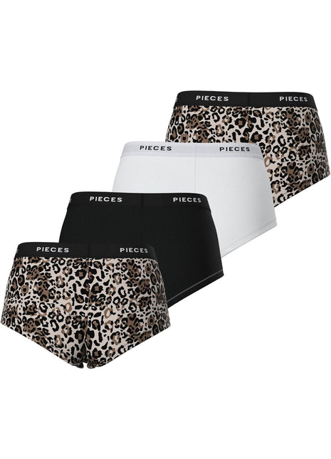 Pieces short 4 pack pclogo lady boxer silver grey dames 17156241-4727500 Pieces shorty 4 pack pclogo lady boxer silver grey femmes