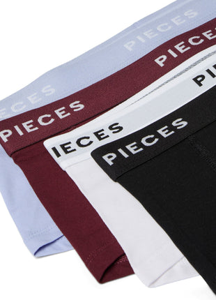 Pieces short 4 pack pclogo lady boxer tawny port dames 17106857-4868372 Pieces shorty 4 pack pclogo lady boxer tawny port femmes