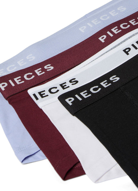 Pieces short 4 pack pclogo lady boxer tawny port dames 17106857-4868372 Pieces shorty 4 pack pclogo lady boxer tawny port femmes