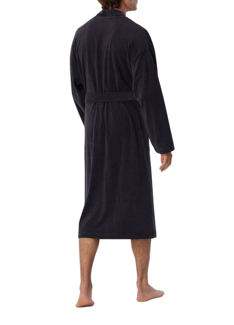 Schiesser badjas feather terry bathrobe anthracite heren 128546-815 Schiesser peignoir feather terry bathrobe anthracite hommes