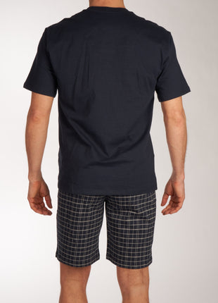 Schiesser pyjama korte broek ebony blue heren 159636-800 Schiesser pyjama pantalon court ebony blue hommes
