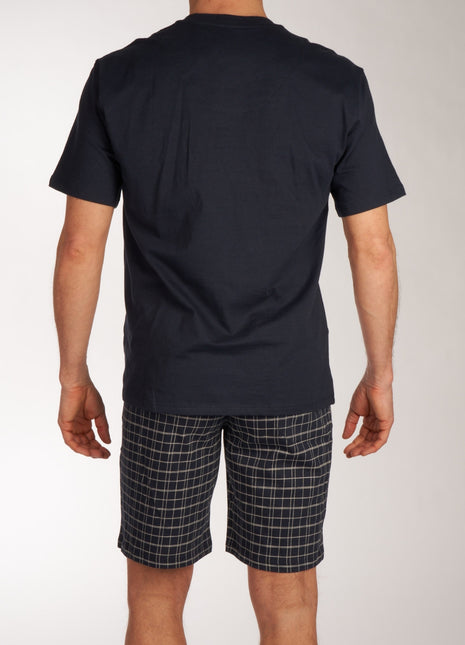 Schiesser pyjama korte broek ebony blue heren 159636-800 Schiesser pyjama pantalon court ebony blue hommes
