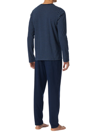 Schiesser pyjama lange broek casual essentials admiral blue heren 182197-801 Schiesser pyjama pantalon long casual essentials admiral blue hommes

