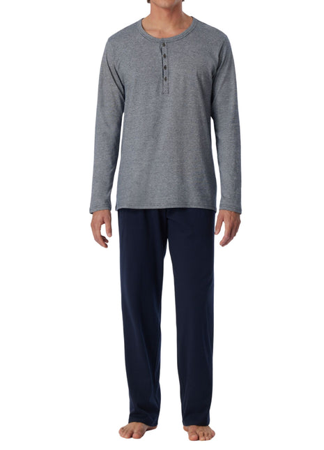 Schiesser pyjama lange broek selected premium inspiration blue heren 159630-800 Schiesser pyjama pantalon long selected premium inspiration blue hommes