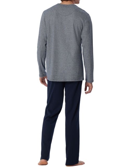 Schiesser pyjama lange broek selected premium inspiration blue heren 159630-800 Schiesser pyjama pantalon long selected premium inspiration blue hommes