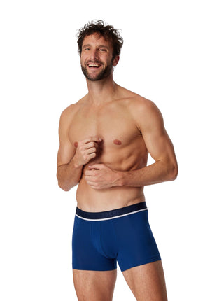 Schiesser short 3 pack 95/5 organic cotton boxer briefs blue / dark blue / black heren 173986-908 Schiesser boxer lot de 3 95/5 organic cotton boxer briefs blue / dark blue / black hommes