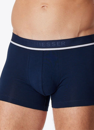 Schiesser short 3 pack 95/5 organic cotton boxer briefs grey / blue / black heren 173986-910 Schiesser boxer lot de 3 95/5 organic cotton boxer briefs grey / blue / black hommes
