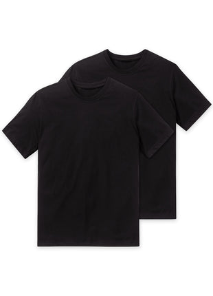 Schiesser t-shirt ronde hals 2 pack essentials american shirts black heren 008150-000 Schiesser t-shirt col rond lot de 2 essentials american shirts black hommes