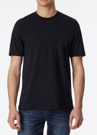 Schiesser t-shirt ronde hals 2 pack essentials american shirts black heren 008150-000 Schiesser t-shirt col rond lot de 2 essentials american shirts black hommes