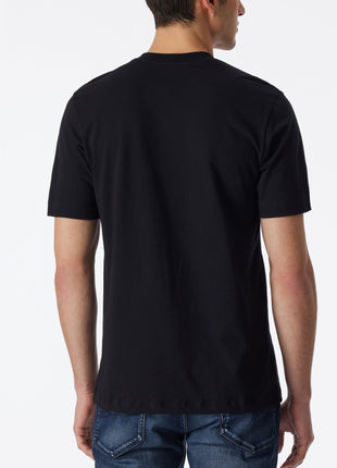Schiesser t-shirt ronde hals 2 pack essentials american shirts black heren 008150-000 Schiesser t-shirt col rond lot de 2 essentials american shirts black hommes