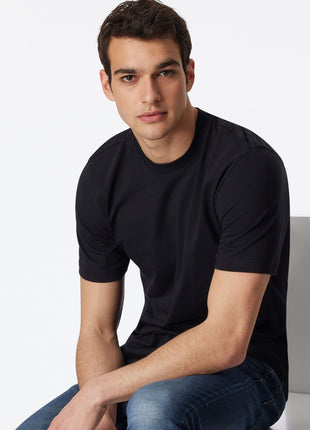 Schiesser t-shirt ronde hals 2 pack essentials american shirts black heren 008150-000 Schiesser t-shirt col rond lot de 2 essentials american shirts black hommes