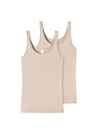 Schiesser topje 2 pack modal essentials tank tops sand dames 162896-410 Schiesser caracos lot de 2 modal essentials tank tops sand femmes