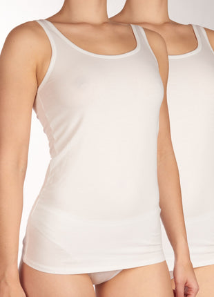 Schiesser topje 2 pack uncover tank tops white dames 173955-100 Schiesser caracos lot de 2 uncover tank tops white femmes
