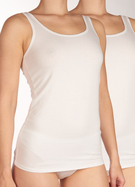 Schiesser topje 2 pack uncover tank tops white dames 173955-100 Schiesser caracos lot de 2 uncover tank tops white femmes
