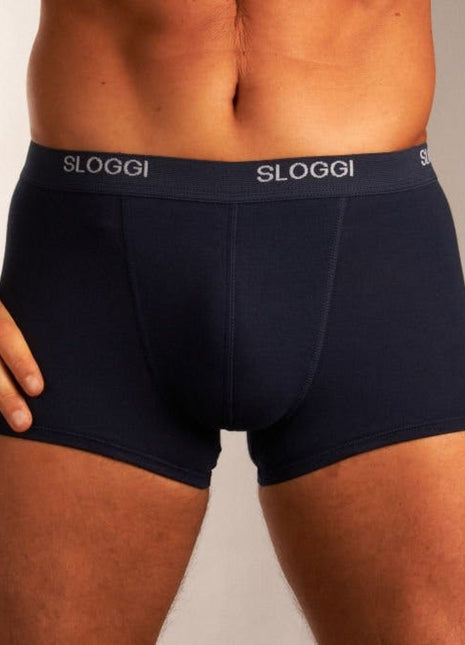 Sloggi short basic night blue heren 10004753-0080 Sloggi boxer basic night blue hommes
