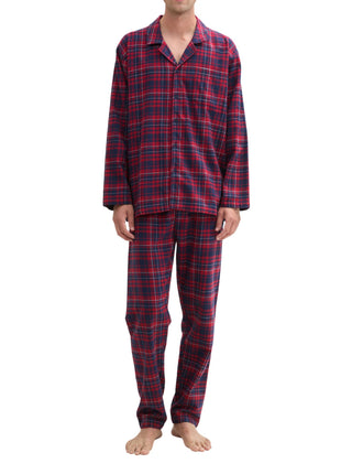 Tom Tailor pyjama lange broek checked dark red heren 71417-5200-434 Tom Tailor pyjama pantalon long checked dark red hommes