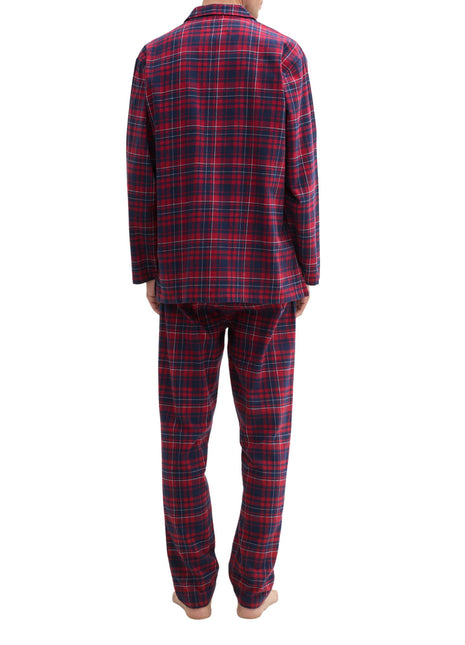Tom Tailor pyjama lange broek checked dark red heren 71417-5200-434 Tom Tailor pyjama pantalon long checked dark red hommes