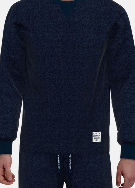 Tom Tailor pyjama lange broek rhodos dark blue heren 71469-3028-630 Tom Tailor pyjama pantalon long rhodos dark blue hommes
