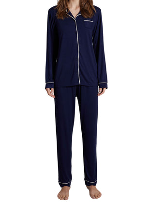 Tom Tailor pyjama lange broek sofia dark blue dames 60192-6085-630 Tom Tailor pyjama pantalon long sofia dark blue femmes