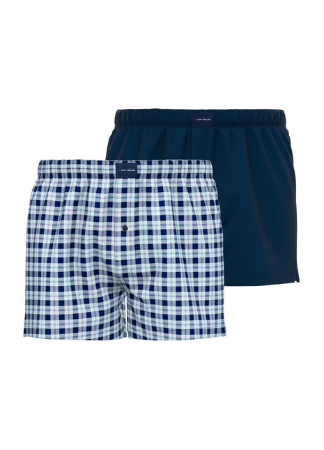 Tom Tailor wijde boxershort 2 pack woven boxer shorts blue heren 75275-5100-644 Tom Tailor caleçon lot de 2 woven boxer shorts blue hommes