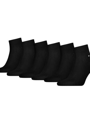 Tommy Hilfiger enkelsokken 6 paar quarter black heren 701219563-001 Tommy Hilfiger soquettes 6 paires quarter black hommes